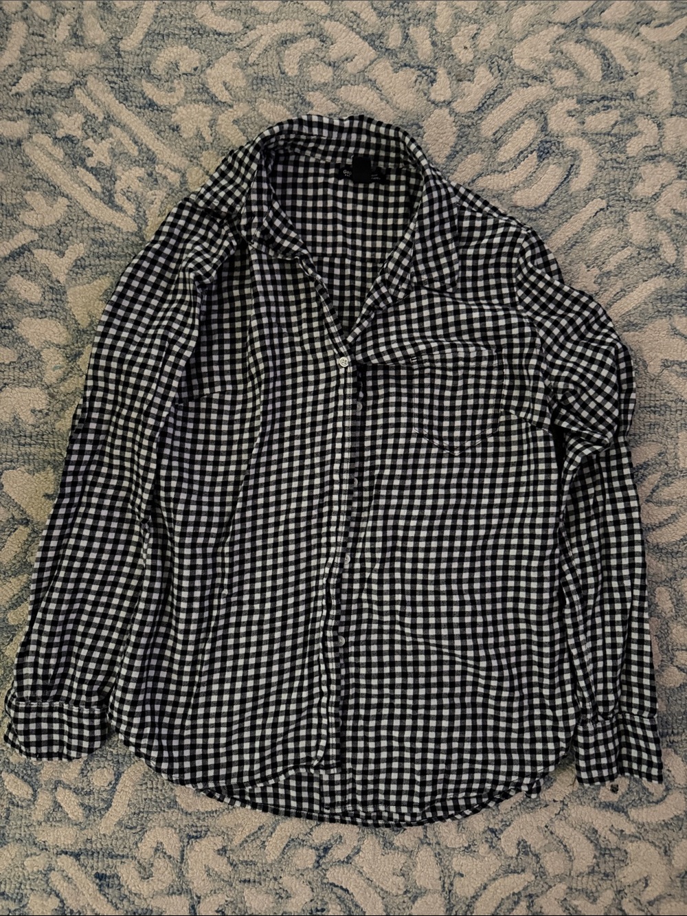 GAP Black and White Gingham Boyfriend Shirt